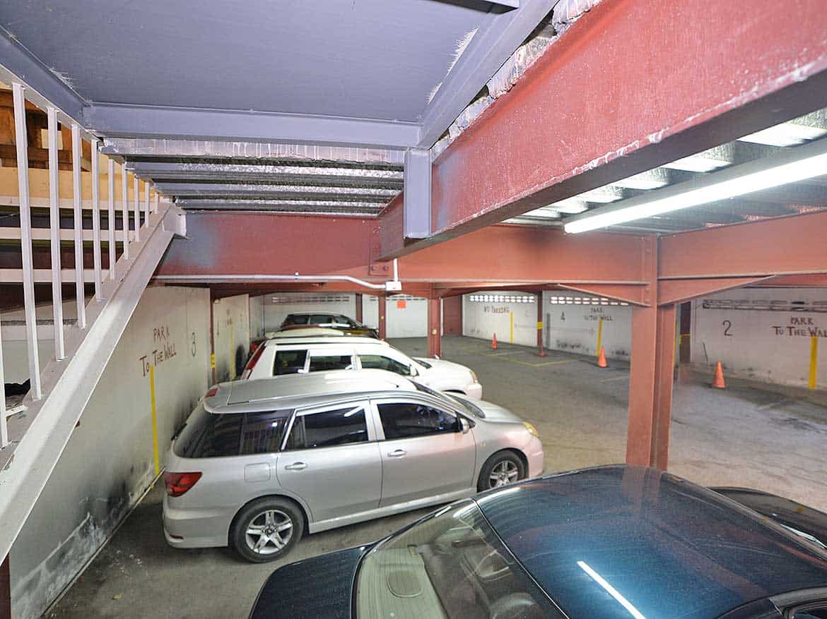 Underground Parking at Cornerstone Cornerstone- Underground parking lot with parked cars at Cornerstone.