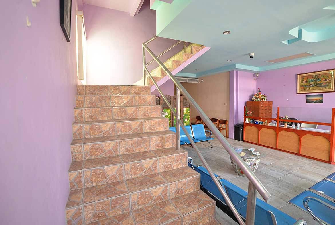 Cornerstone- Interior staircase and lounge area at Cornerstone™ in Bonne Aventure Road.