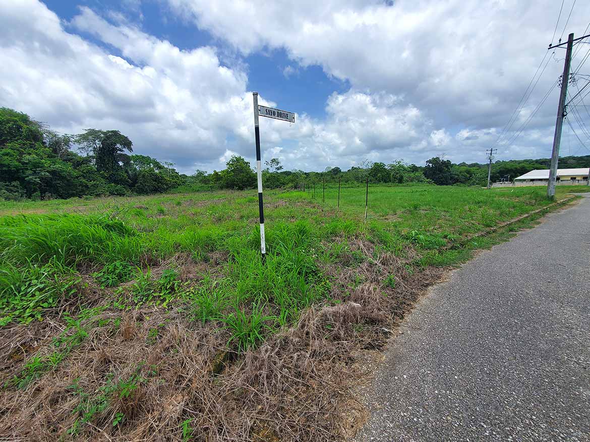 Cornerstone- Open land plot in Jai Court, Brazil with green grass and cloudy sky.