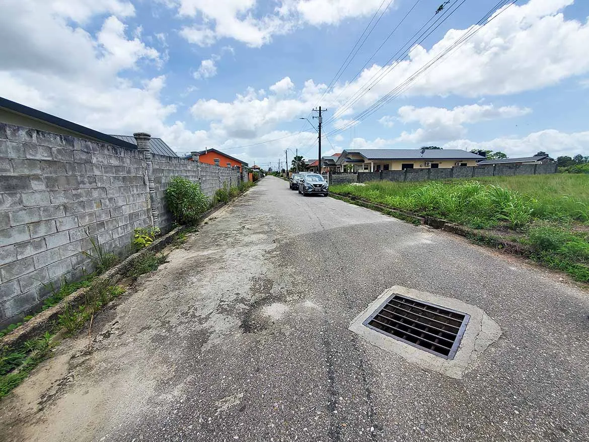 Jai Court, Brazil – Residential Street View Cornerstone- Residential street in Jai Court, Brazil with parked cars and greenery.