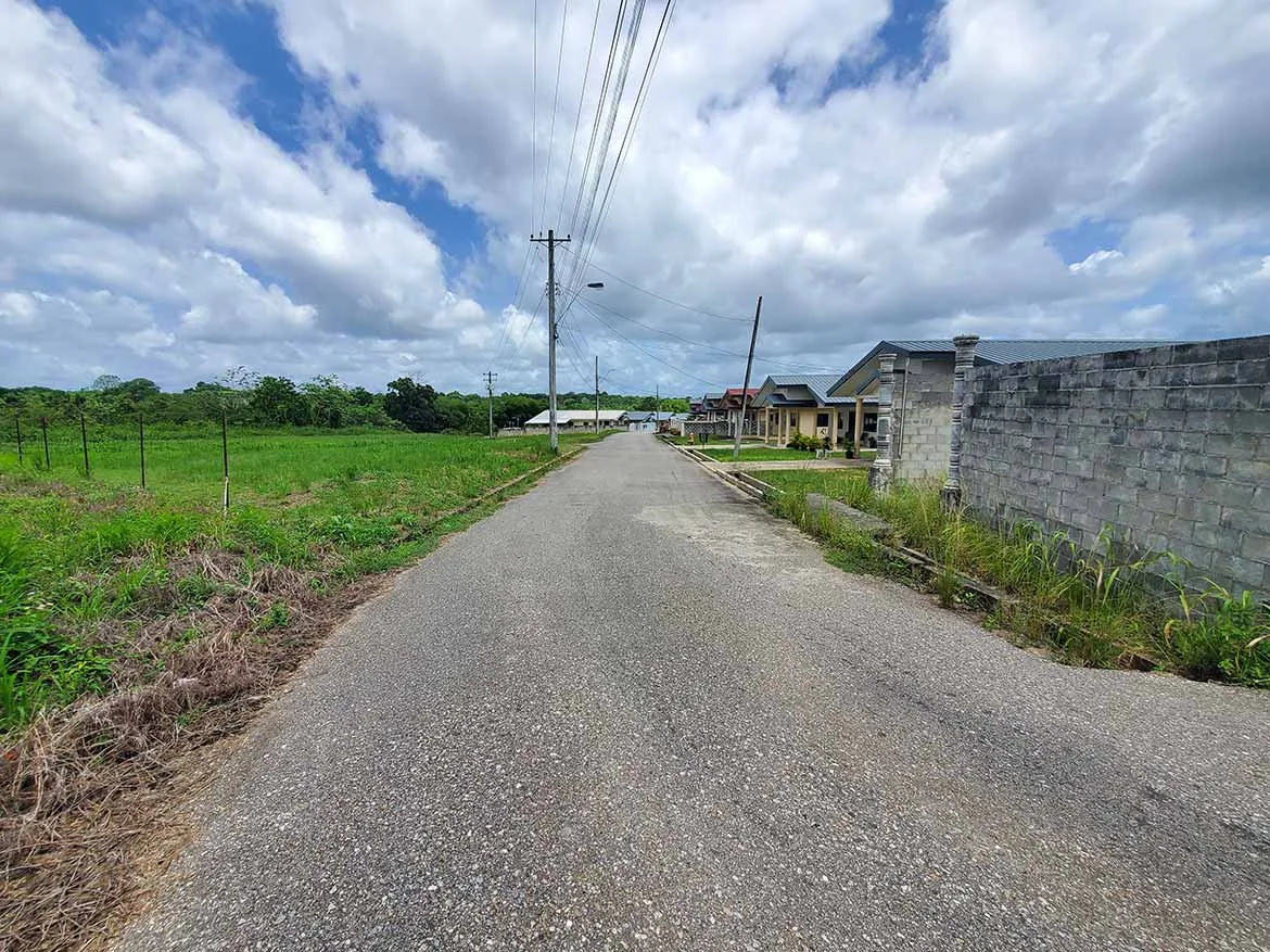 Rural street in Jai Court, Brazil Cornerstone- Quiet rural street in Jai Court, Brazil with houses and power lines.