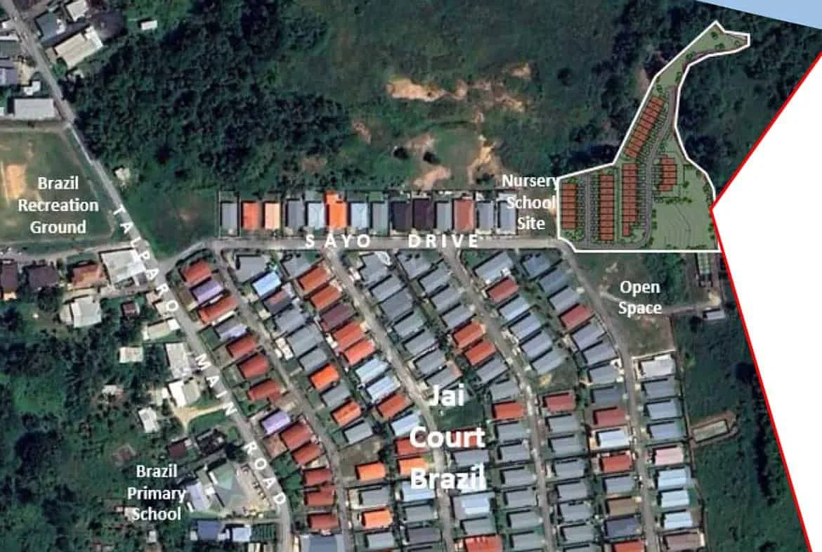 Cornerstone- Aerial view of Jai Court residential area in Brazil with schools and open spaces.