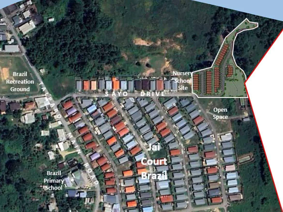 Jai Court, Brazil aerial view Cornerstone- Aerial view of Jai Court residential area in Brazil with schools and open spaces.