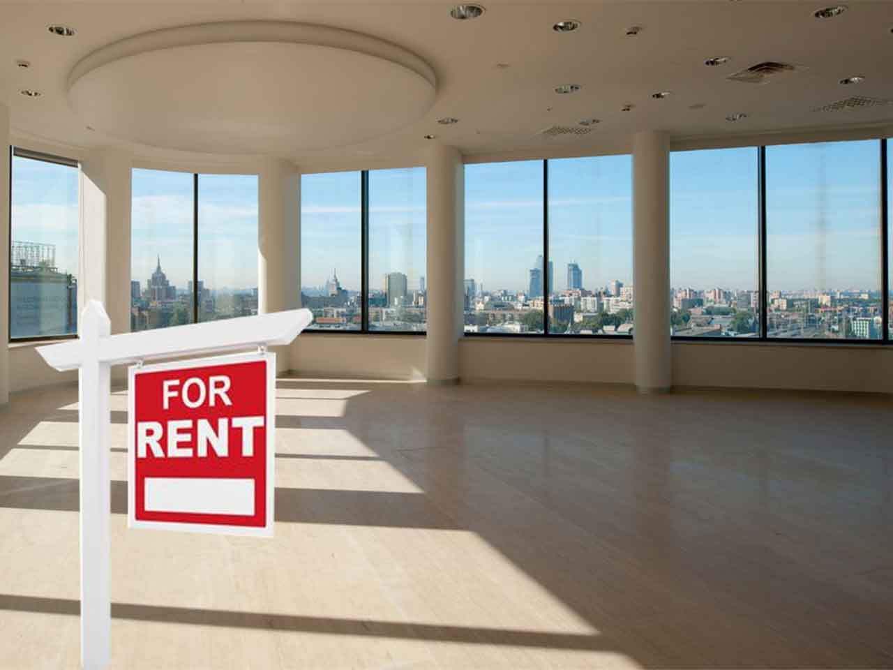 Cornerstone- Spacious office with panoramic city views for rent.