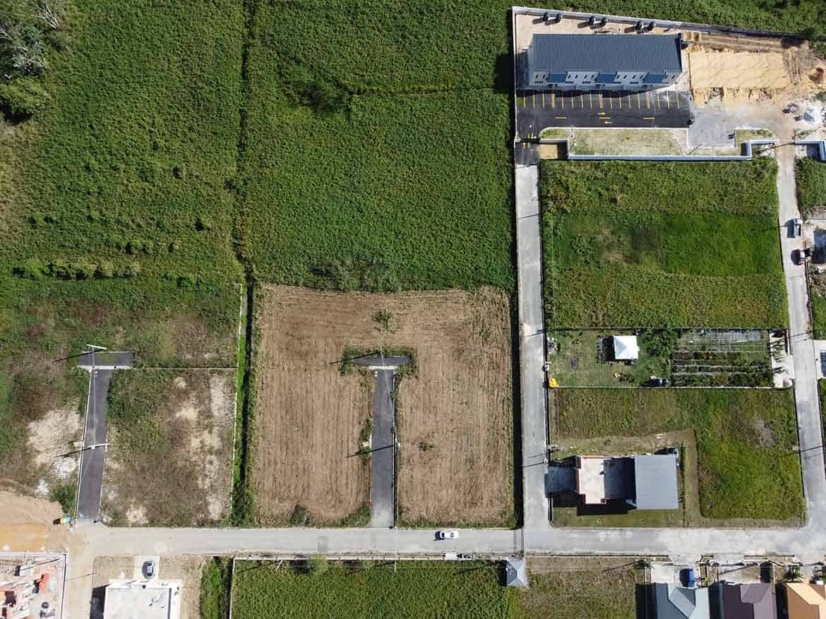 Cornerstone- Aerial view of residential and commercial plots on St Louis Dr, Longdenville.