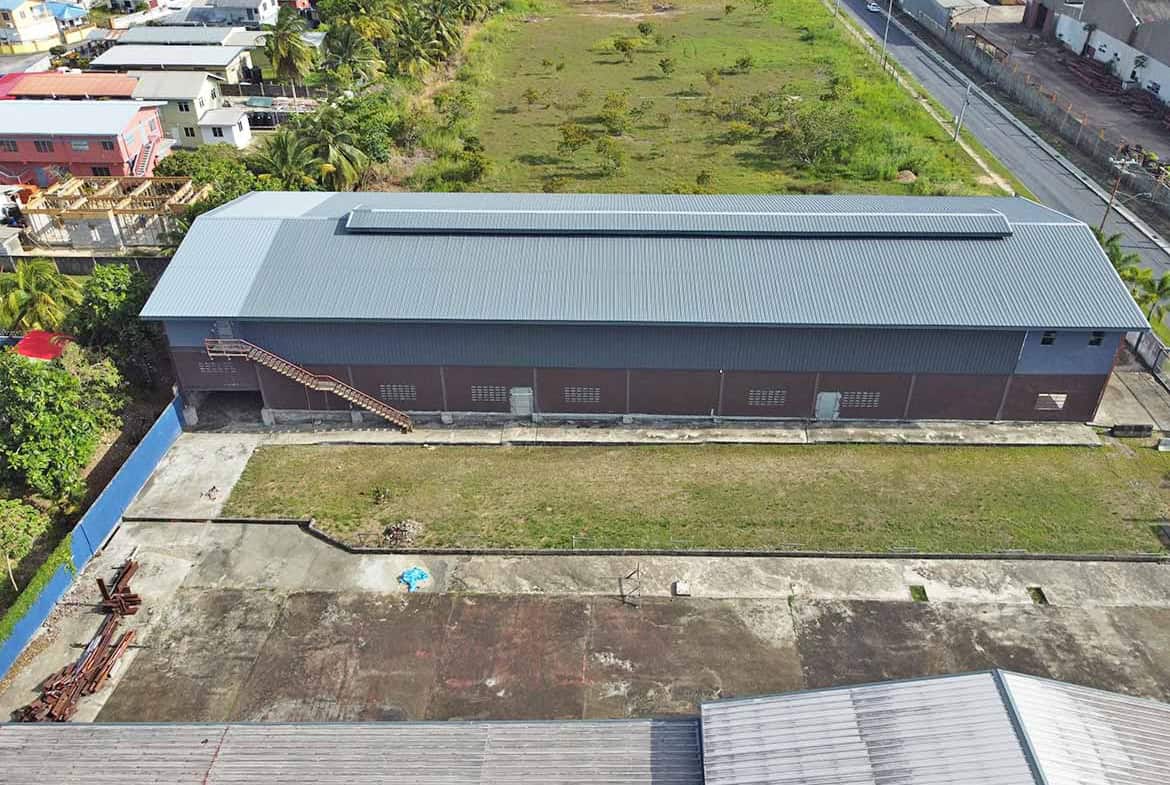 Cornerstone- Aerial view of e TecK Building in O'meara with surrounding area.