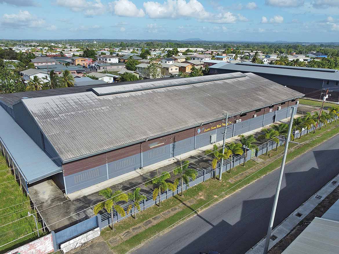 e TecK Building at O’meara Cornerstone- Aerial view of e TecK Building in O'meara with surrounding neighborhood.