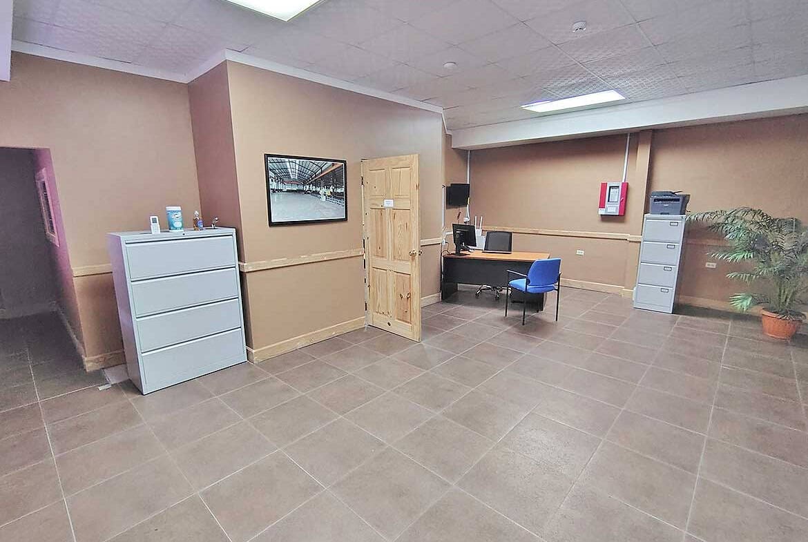 Cornerstone- Interior of e TecK Building in O'meara with office furniture and decor.