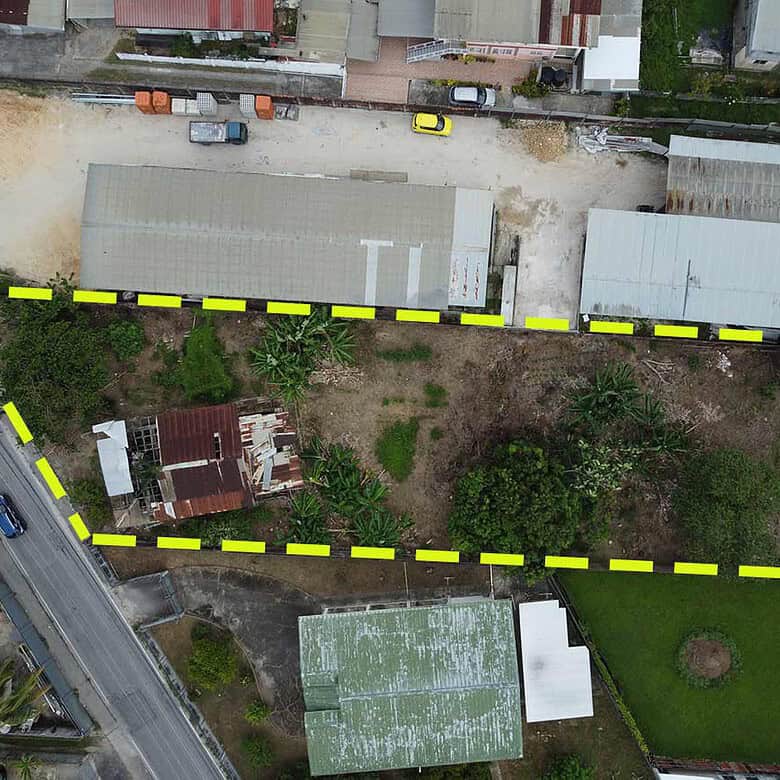 Cornerstone- Aerial view of Cornerstone™ property on St Lucien Road with surrounding buildings and greenery.