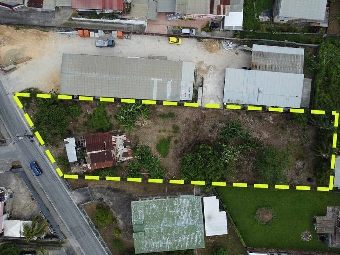 Cornerstone™ Property on St Lucien Road Cornerstone- Aerial view of Cornerstone™ property on St Lucien Road with surrounding buildings and greenery.