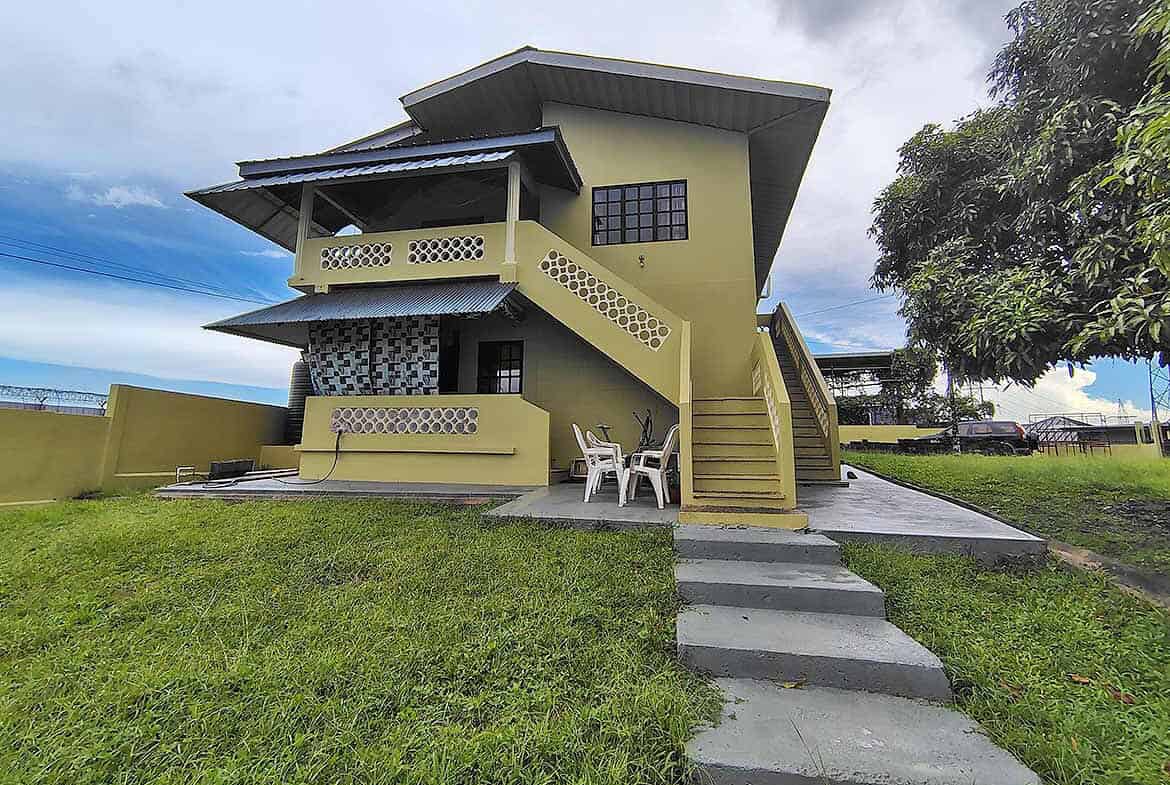 Cornerstone- Contemporary house with multiple levels and outdoor staircase in Corinth.