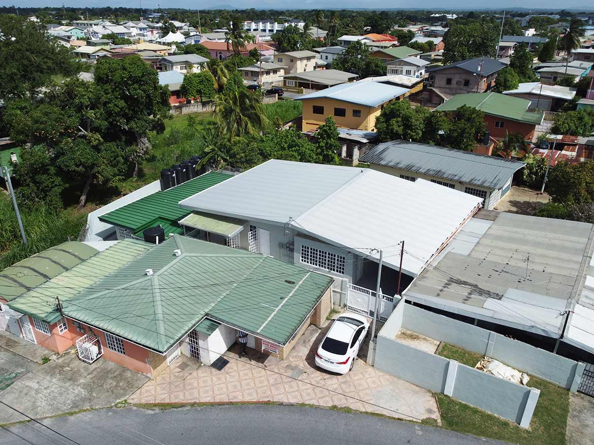 Cornerstone™ Residential Building Cornerstone- Aerial view of a residential building in a neighborhood.