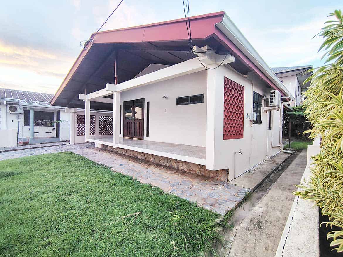 Cornerstone™ 3-Bedroom Home Exterior Cornerstone- Modern 3-bedroom home with a spacious porch and lush lawn.